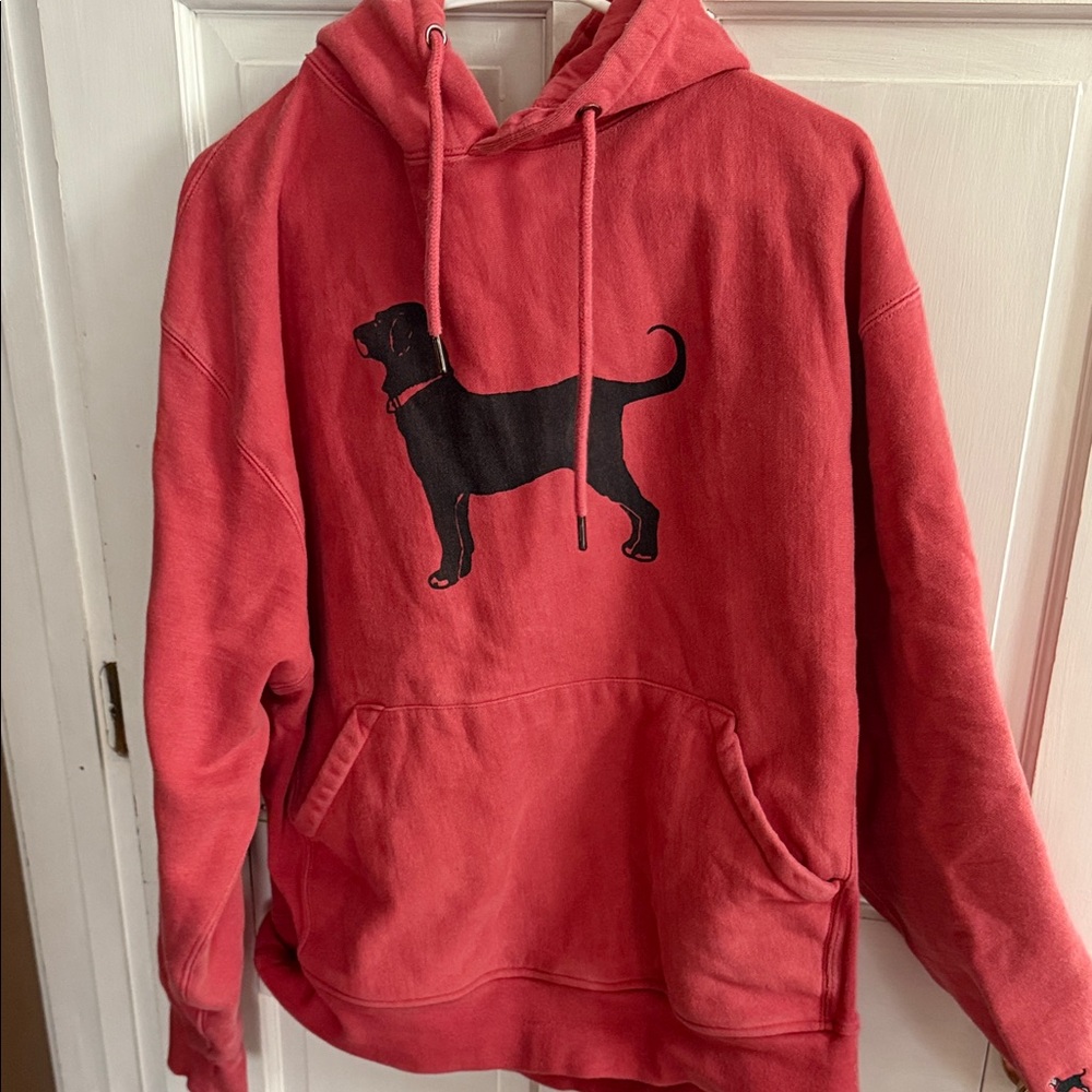 The Black Dog Crimson Hoodie with Black Logo